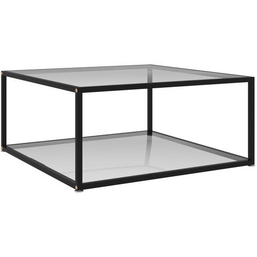 vidaXL Klubska mizica prozorna 80x80x35 cm kaljeno steklo, (20797992) Cene