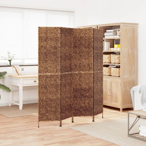 vidaXL Sobna pregrada s 4 panela smeđa 163 x 180 cm od vodenog zumbula Cijene