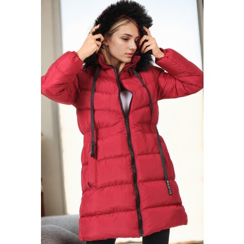 Dewberry Z6764 WOMEN'S COAT-BURGUNDY-1 Cene