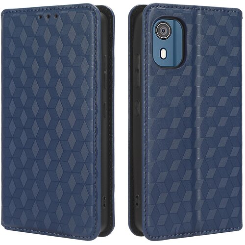 INORCO Za Nokio C02 stojalo za telefon Shell Case denarnica PU usnjeni ovitek za telefon proti padcu z vtisnjenim rombom, (22033251) Slike