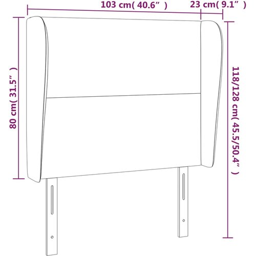  Uzglavlje s u&amp;scaron;ima boja cappuccina 103x23x118/128cm umjetna koža Slike