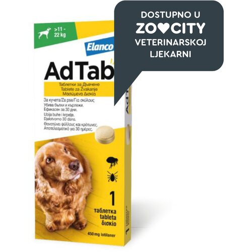 AdTab tablete protiv buha i krpelja za žvakanje za pse (11–22 kg) Cene