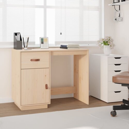 vidaXL Pisalna miza 95x50x75 cm trdna borovina Cene