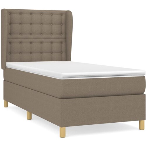 VidaXL Box spring postelja z vzmetnico taupe 90x200 cm blago, (20896133) Slike