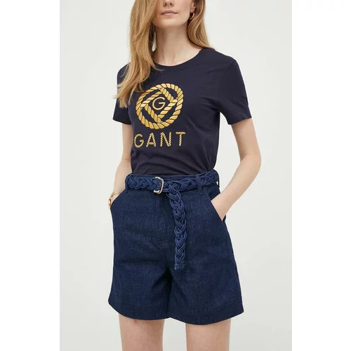 Tommy Hilfiger Jeans kratke hlače ženski, mornarsko modra barva