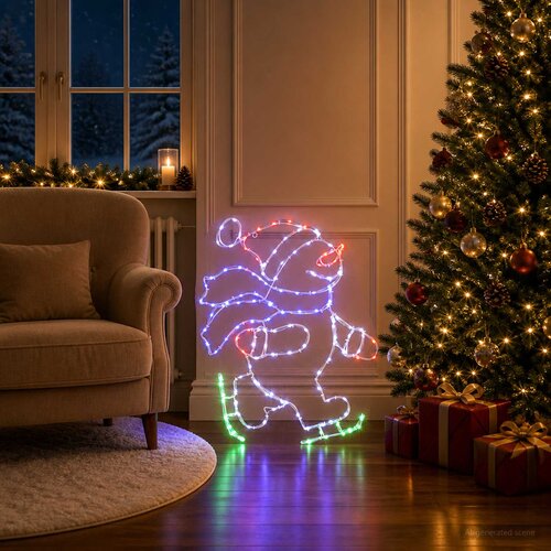 LED svjetleći Djed Božićnjak na klizaljkama LOVIISA Slike