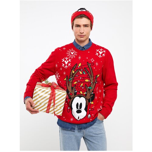 LC Waikiki Crew Neck Long Sleeve Printed Men's Knitwear Sweater Cene