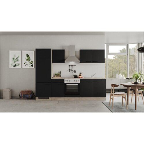 Flex-Well Kuhinjski Blok Capri, Črna. Hrast Slike
