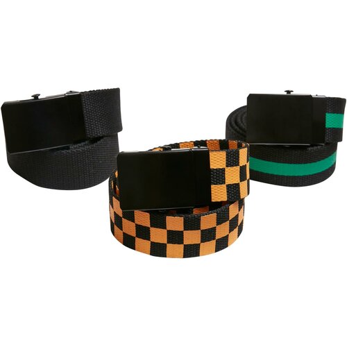 Urban Classics Accessoires belts trio kids black/bodegagreen/magicmango Cene