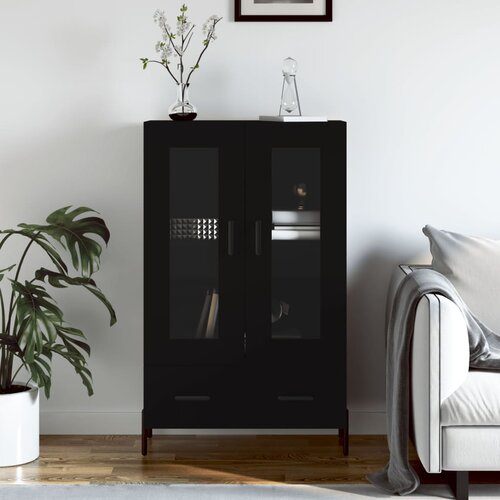 The Living Store Visoka omara črna 69,5x31x115 cm inženirski les - Visoka Omarica, (21435546) Slike