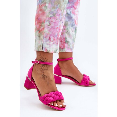 Kesi Zamsz sandals with hair Fuchsia Essenza Slike