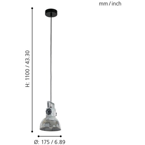 Eglo 49619 - visilica na sajli barnstaple 1xE27/40W/230V Slike