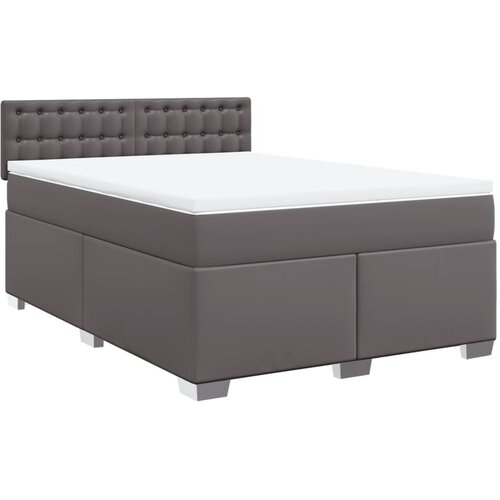 Maison Chic Box spring postelja - Vzmetna postelja z vzmetnico siva 140x200 cm umetno usnje SL24546, (21890412) Cene