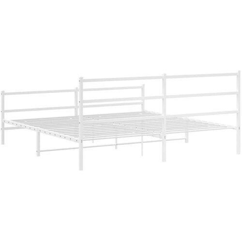 VidaXL Metalni okvir kreveta uzglavlje i podnožje bijeli 193 x 203 cm Slike
