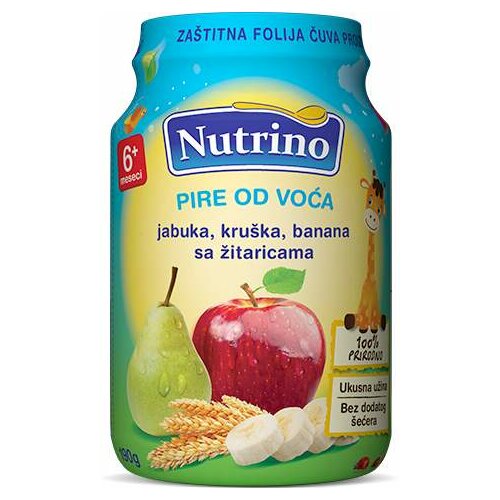 Nutrino pire od voća jabuka, kruška, banana i žitarice 190 g Slike