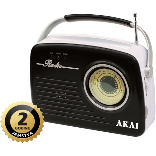 Akai radio FM, AM, analogna skala, USB, SD, crni APR-11BLACK Slike