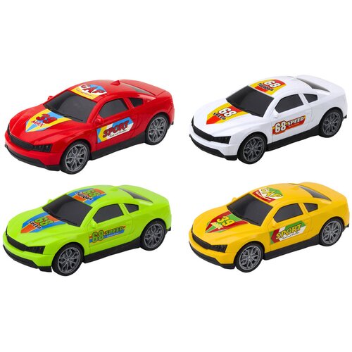  &amp;scaron;leper za igru sa 4 sportska automobila - bijelo/narančasti Slike