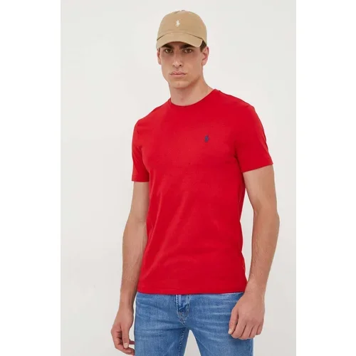 Polo Ralph Lauren Bombažna kratka majica rdeča barva