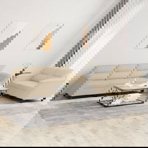 vidaXL 2-dijelni set sofa s jastucima krem od mikrovlakana Cene