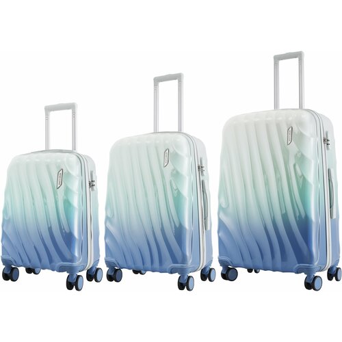 Semiline Unisex's ABS Suitcase Set T5648-0 Mint/Blue Slike