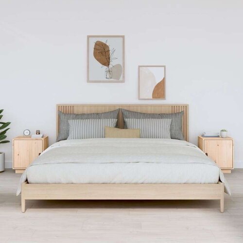  Nočna omarica 2 kosa 40x34x45 cm trdna borovina, (20734281) Slike