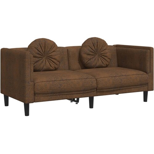 2-dijelni set sofa s jastucima smeđi bar&amp;scaron;unasti Slike