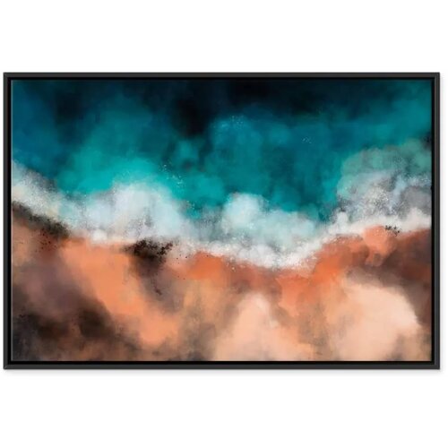  Slika - Waves in the Sand (1 Part) Wide 120x80 U crnom drvenom okviru Cene
