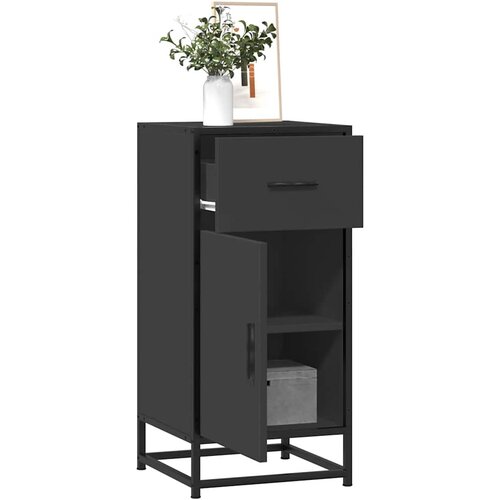 VidaXL Komoda crna 35,5 x 35 x 76 cm konstruirano drvo i metal Slike