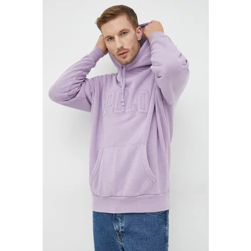 Polo Ralph Lauren Bluza moška, vijolična barva, s kapuco