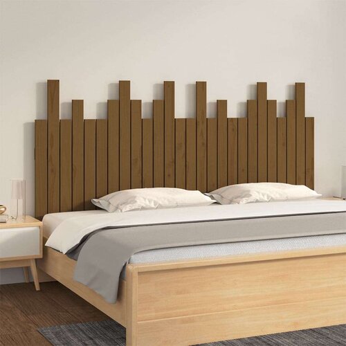  Stensko posteljno vzglavje medeno rjavo 166x3x80 cm borovina, (20738993) Slike