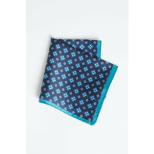 ALTINYILDIZ CLASSICS Men's Navy Blue-turquoise Patterned Handkerchief Slike