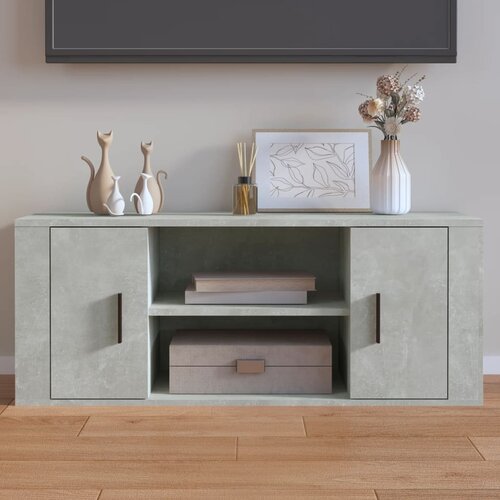 The Living Store TV omarica betonsko siva 100x35x40 cm inženirski les - TV Omarica, (21375394) Slike