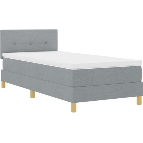 VidaXL Krevet s du&amp;scaron;ekom svjetlosive boje 90x200 cm od tkanine Slike