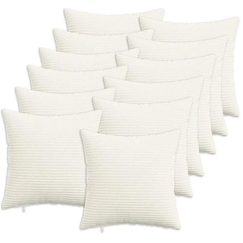  Presvlaka za jastuk 12 pcs HEERLEN Krem 50 x 50 cm Kord - Krem 50 x 50 cm 12 Cijene