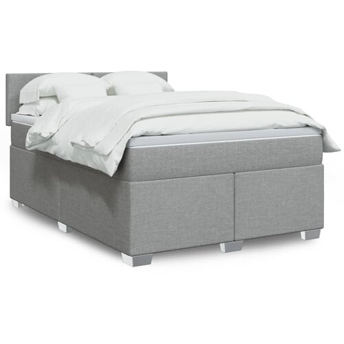  Krevet box spring s madracem svjetlosivi 140x200 cm od tkanine Cijene