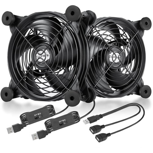 UPHERE 120 mm usb ventilator za hlajenje elektronskih naprav - set 2 kosa odprta embalaža Slike