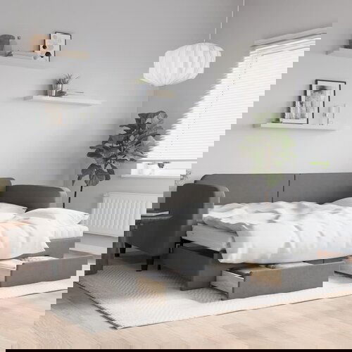 vidaXL Izvlečna dnevna postelja s predali temno siva 100x200 cm blago Cene