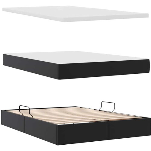  s prostorom za pohranu s LED-om Crna 140 x 200 cm Slike
