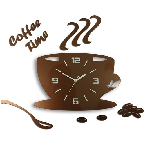  Stenske ure COFFE TIME 3D COPPER HMCNH045-copper (moderna) Slike
