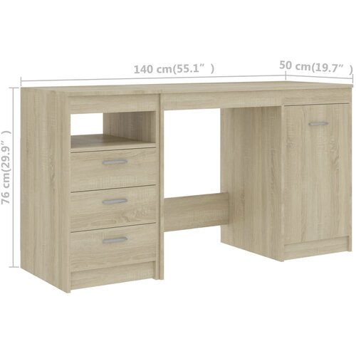  Radni stol boja hrasta sonome 140x50x76 cm konstruirano drvo Slike