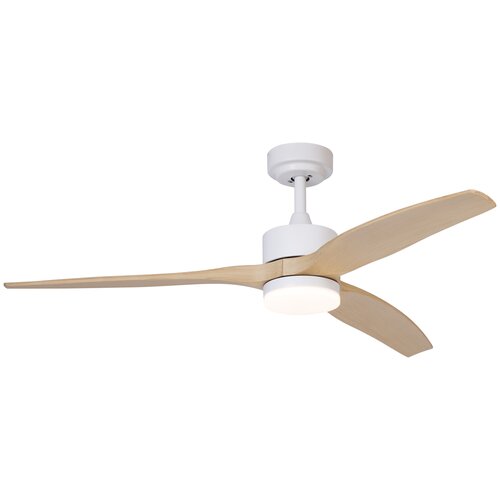 QAZQA Pametni stropni ventilator bel z lesnim potiskom 132 cm vklj. LED z možnostjo zatemnitve z daljinskim upravljalnikom - Joly Slike