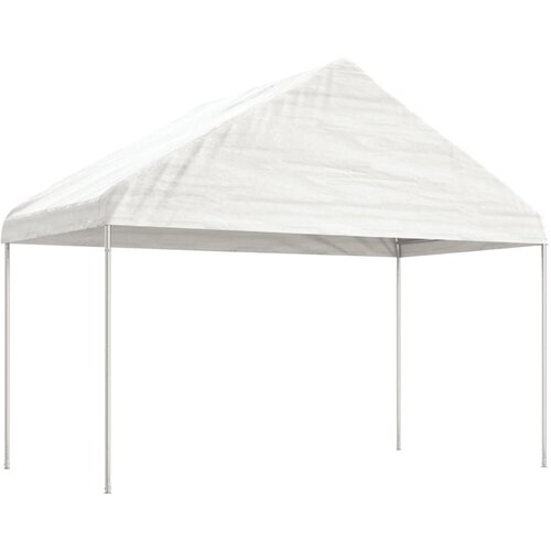 vidaXL Paviljon s streho bel 4,08x2,23x3,22 m polietilen Cene