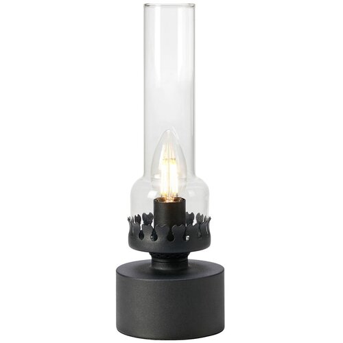 Marksl&amp;ouml;jd Crna stolna lampa sa staklenim sjenilom (visina 31 cm) Kandella &amp;ndash; Slike