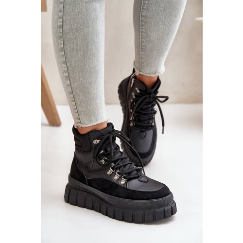 PE1 Women&amp;#039;s Insulated Ankle Boots On Platform Black Jelenia Slike