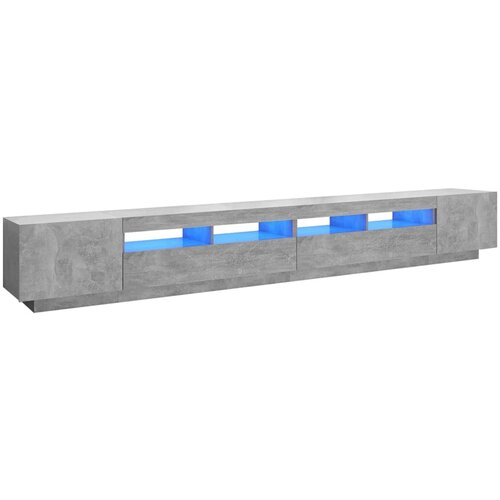Maison Chic TV omarica - TV stojalo - Televizijska omarica z LED lučkami betonsko siva 300x35x40 cm, (21700237) Slike