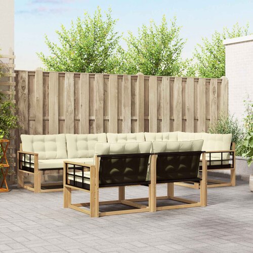  Set vanjskih sofa 7 kom. Bijela i krem Smeđa 327 x 168,5 x 73 cm Cene