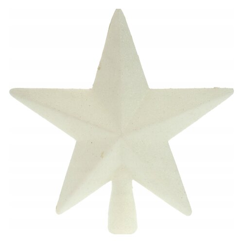  Novogodišnji vrh za jelku zvezda 19cm bela Cene
