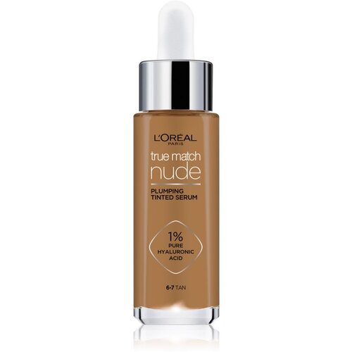 L&amp;acute;Or&amp;eacute;al Paris True Match Nude Plumping Tinted Serum puder za sve vrste kože 30 ml nijansa 6-7 Tan Slike