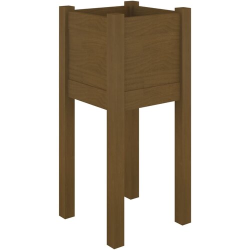  Vrtna sadilica smeđa boja meda 31x31x70 cm od masivne borovine Slike