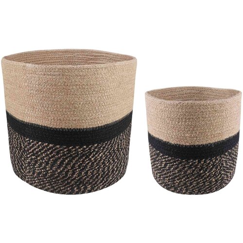  Set saksija za biljke 2 pcs Prirodna i crna Ø 28 x 28 cm Cene
